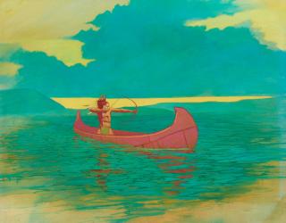 Ben Wright - Journey Through Mysterious Waters from the Lakota Myth Series 52 x 66 in. unframed