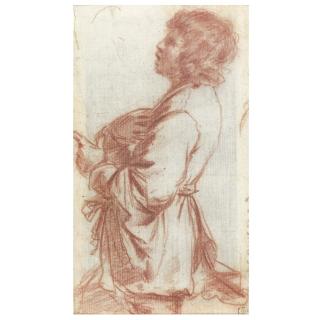 Benedetto Gennari - Recto: Study Of A Standing Boy, Seen From The Side, Singing; Verso: Two Heads