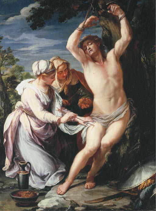Benedetto Luti - Saint Sebastian tended by Saint Irene