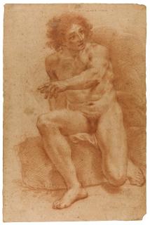 Benedetto Luti - Study Of A Seated Male Nude, His Arm Outstretched