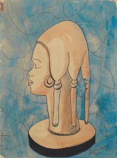 Benedict Chukwukadibia Enwonwu M.B.E - Study of a Carved Female Figure