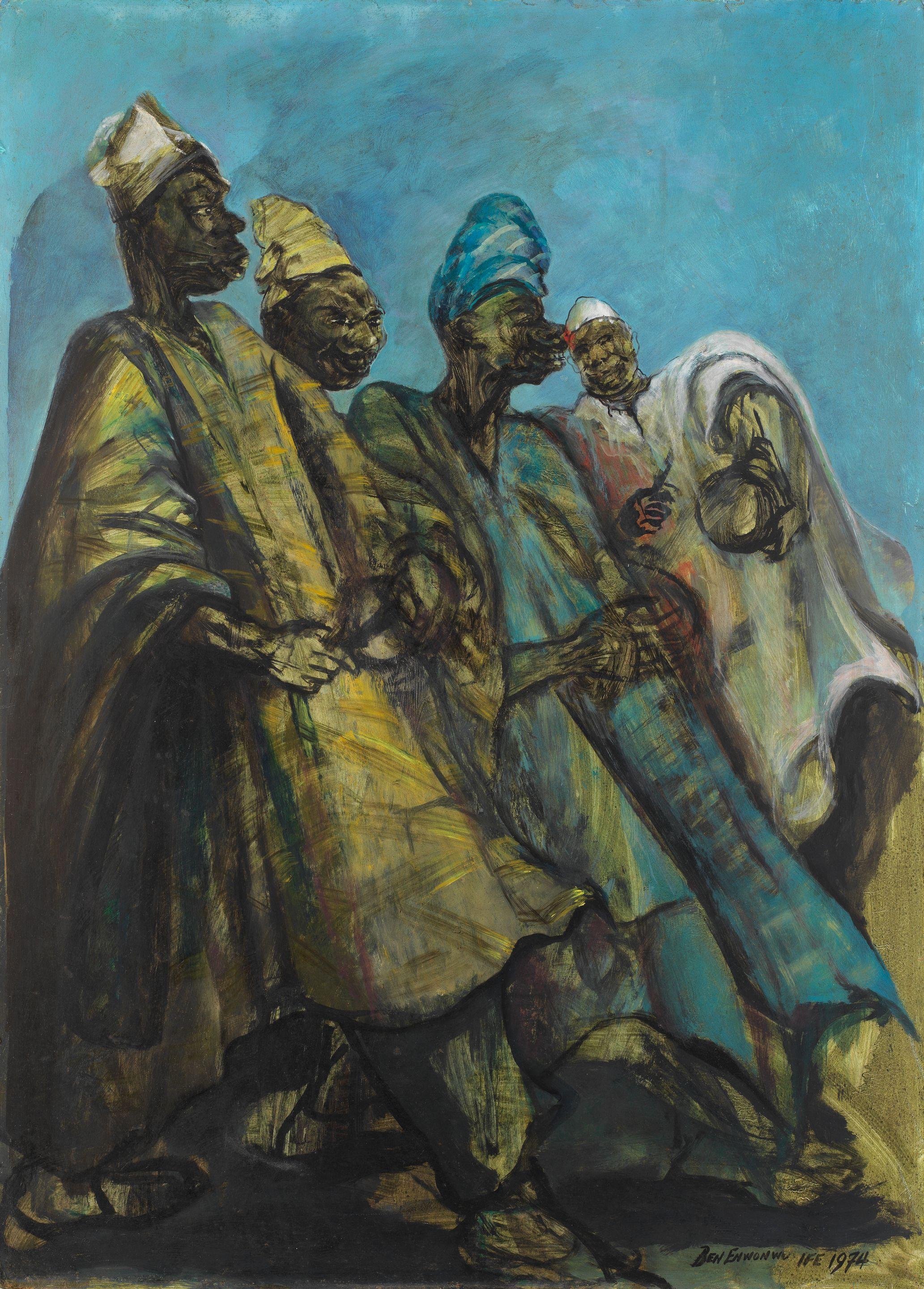Benedict Chukwukadibia Enwonwu M.B.E - Yoruba Drummers, 1974