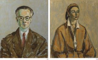 Benejou Rabinowicz - Two Oils: (I) Portrait De Marcel Arland (Ii) Portrait De Madame Arland (Janine Béraud)