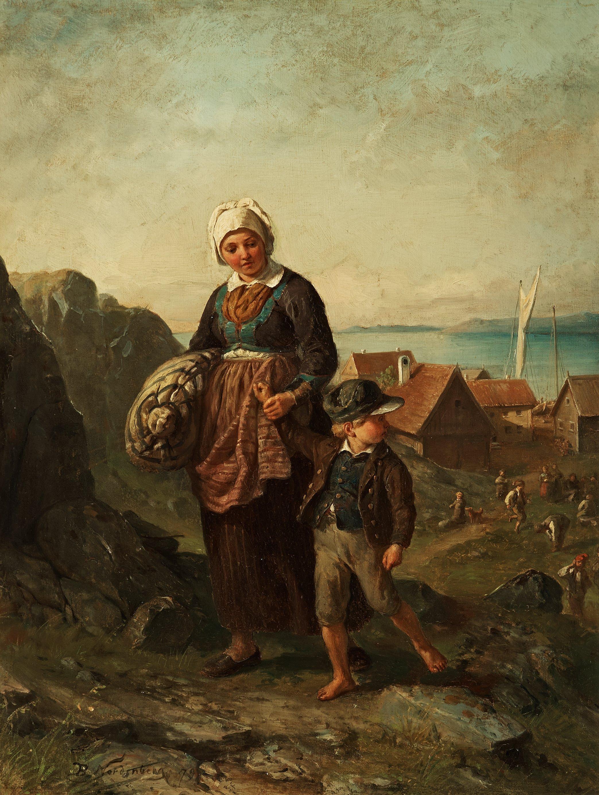 Bengt Nordenberg - Fisherwoman with boy