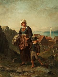 Bengt Nordenberg - Fisherwoman with boy