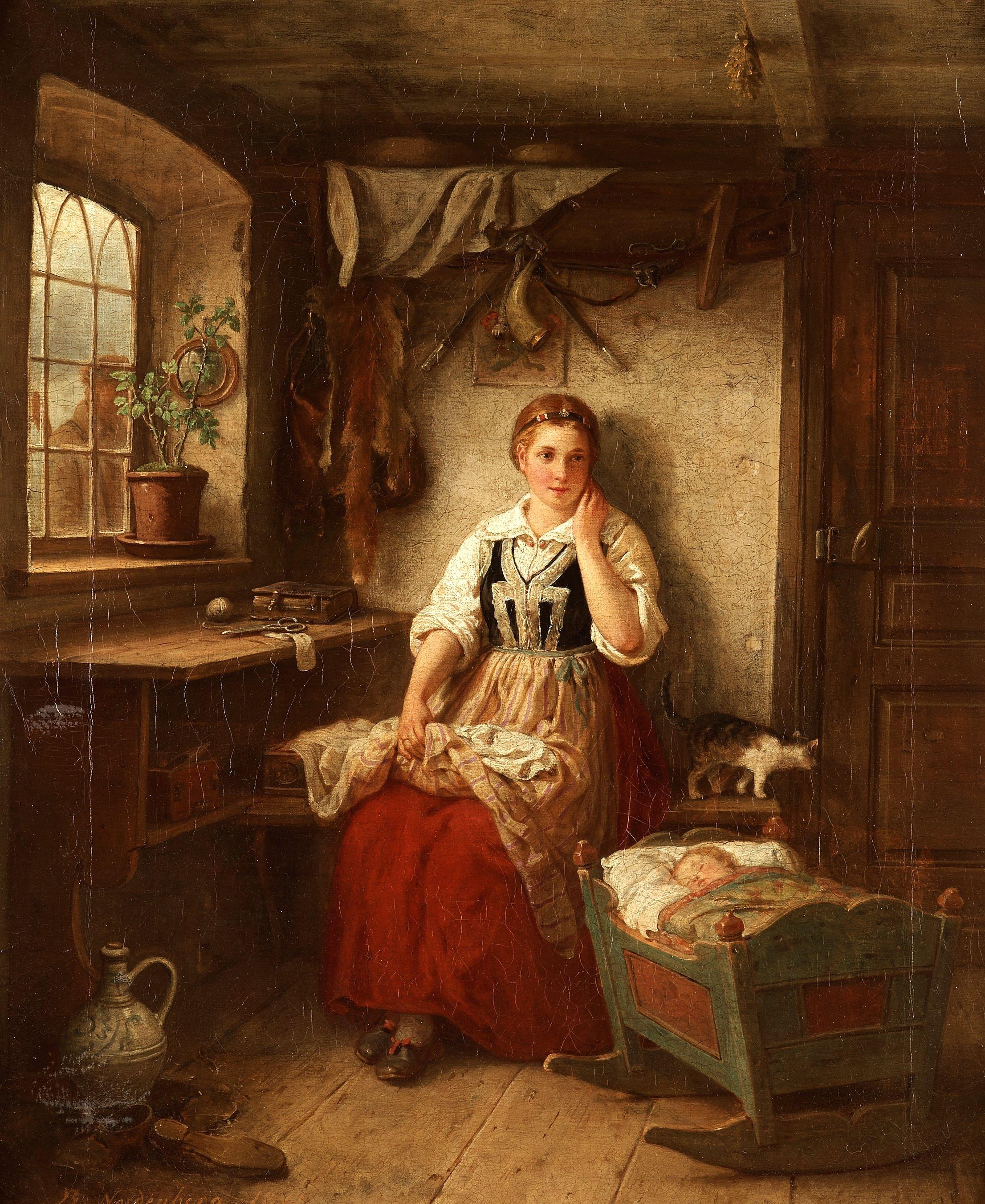 Bengt Nordenberg - Interior with mother and child