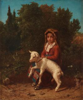 Bengt Nordenberg - Italian Girl with Lamb