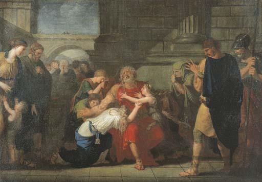 Bénigne Gagneraux - Oedipe aveugle recommande sa famille aux dieux