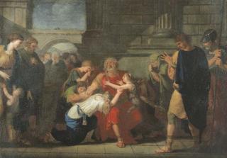 Bénigne Gagneraux - Oedipe aveugle recommande sa famille aux dieux