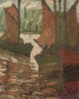 Benito Quinquela Martin - Barcos En El Riachuelo