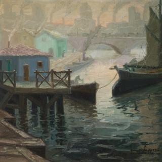 Benito Quinquela Martín - Mañana de invierno con escarcha