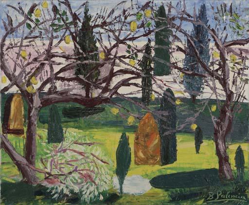 Benjamíin Palencia - Paisaje con árboles