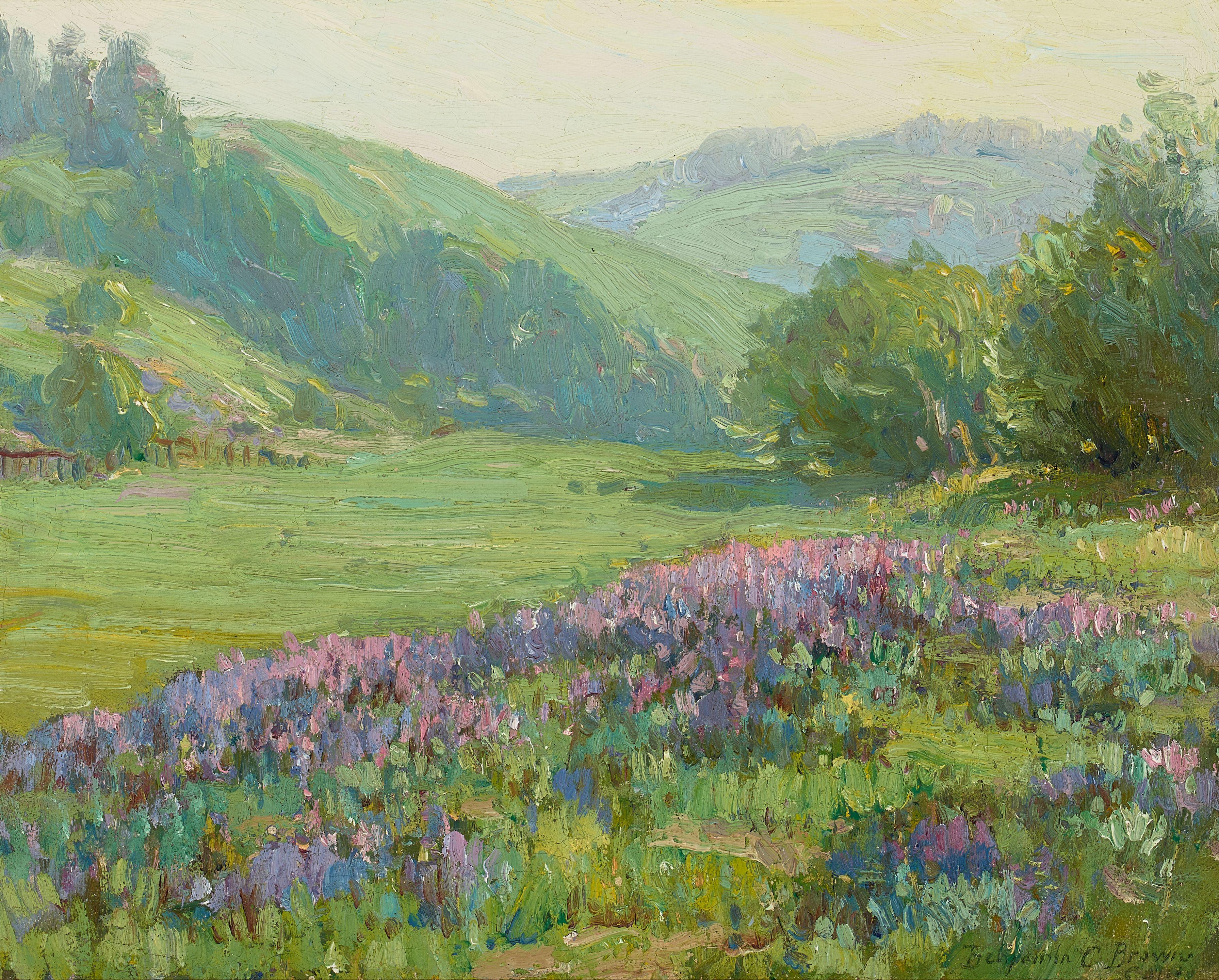 Benjamin C. Brown - The Lupine Patch 14 x 18 in. framed 19 1/2 x 23 1/2 in.