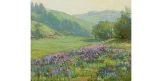 Benjamin C. Brown - The Lupine Patch 14 x 18 in. framed 19 1/2 x 23 1/2 in.