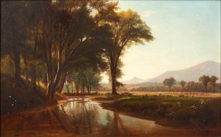 Benjamin Champney - Brook through Conway Meadows, with Mount Chocorua in the Distance and Moat Mountain on the Right