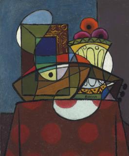 Benjamin G. Benno - Mandolin with Broken Strings and Fruit