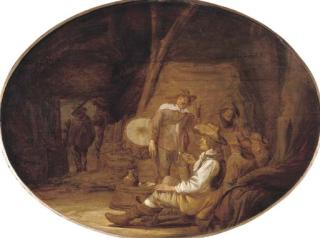 Benjamin Gerritsz. Cuyp - A Guardroom Interior With Soldiers Drinking And Smoking