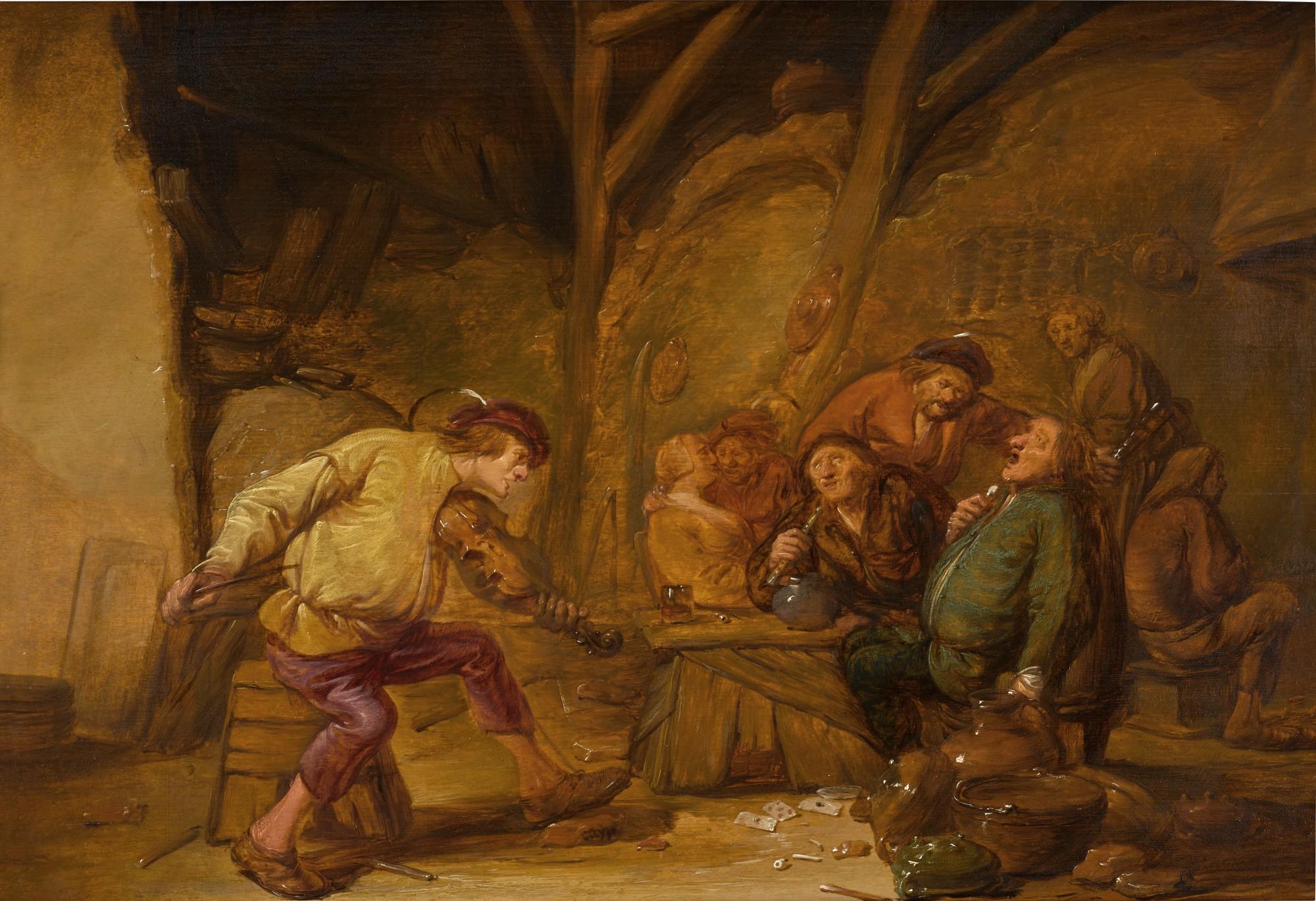 Benjamin Gerritsz. Cuyp - Peasants merry-making in a barn