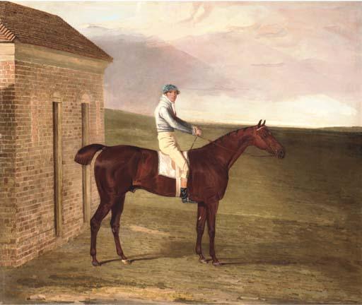 Benjamin Marshall - Burleigh, a chestnut racehorse, with Sam Chifney up, at Newmarket