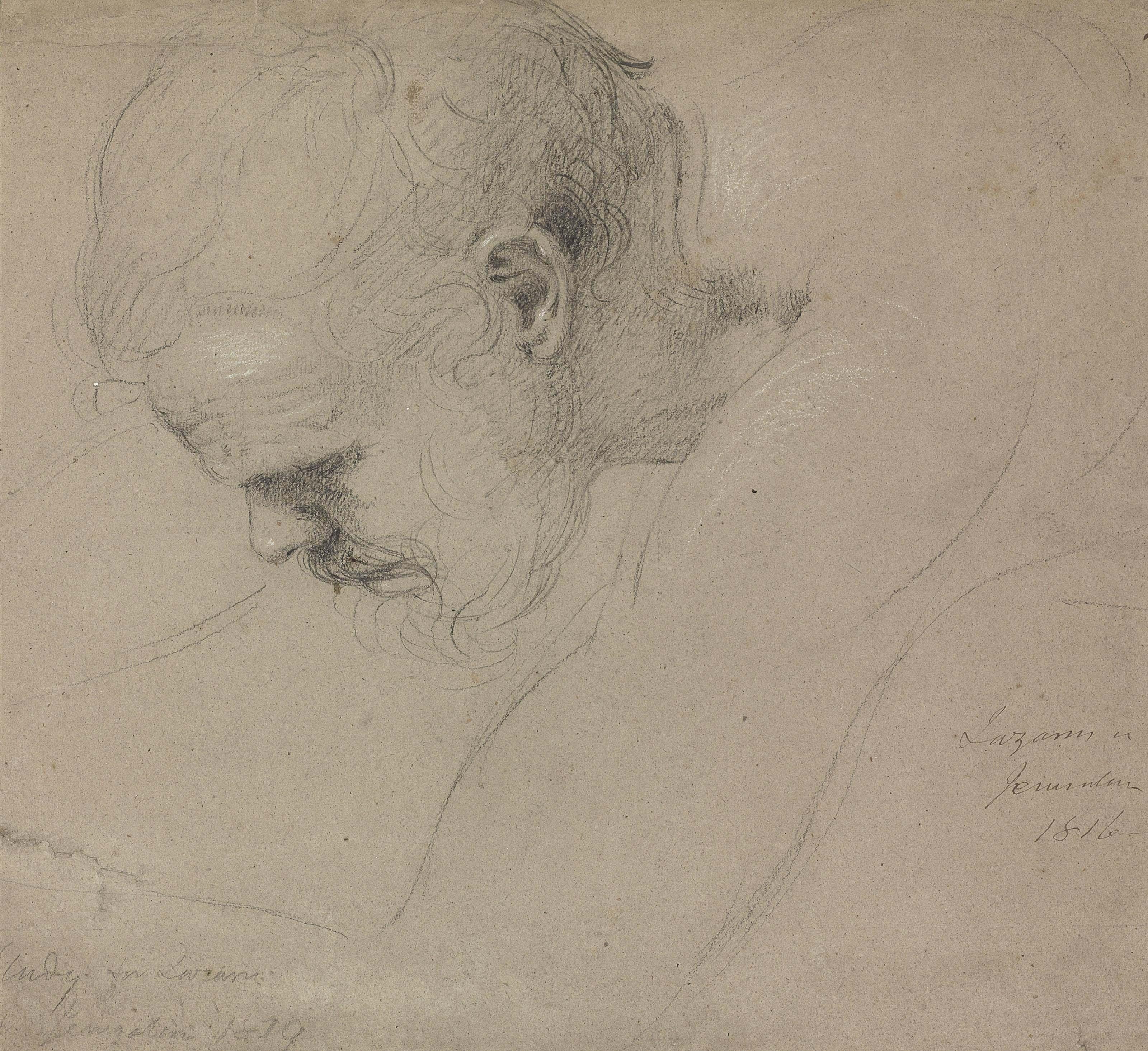 Benjamin Robert Haydon - Study for the head of Lazarus in \'The Entrance of Christ into Jerusalem\'