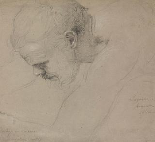 Benjamin Robert Haydon - Study for the head of Lazarus in \'The Entrance of Christ into Jerusalem\'