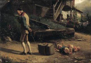 Benjamin Vautier - Genreszene mit Kleinkindern