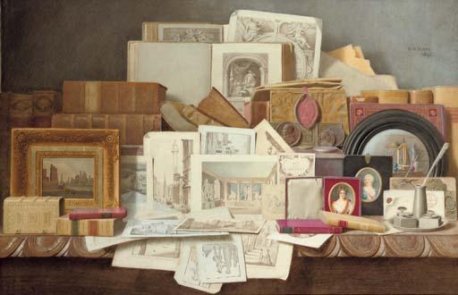 Benjamin Walter Spiers - Art And Letters: Still-Life of Books, Paintings, Prints And Other Objects