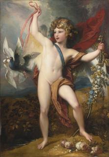 Benjamin West, P.R.A. - Cupid Releasing Two Doves