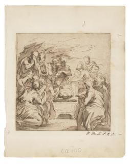 Benjamin West, P.R.A. - Figures mourning, possibly after Parmigianino (1503-1540)