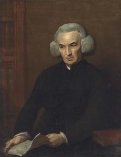 Benjamin West, P.R.A. - Portrait Of Dr. Richard Price, Half-Length, Holding A Letter From Benjamin Franklin, With A Bookshelf To His Right