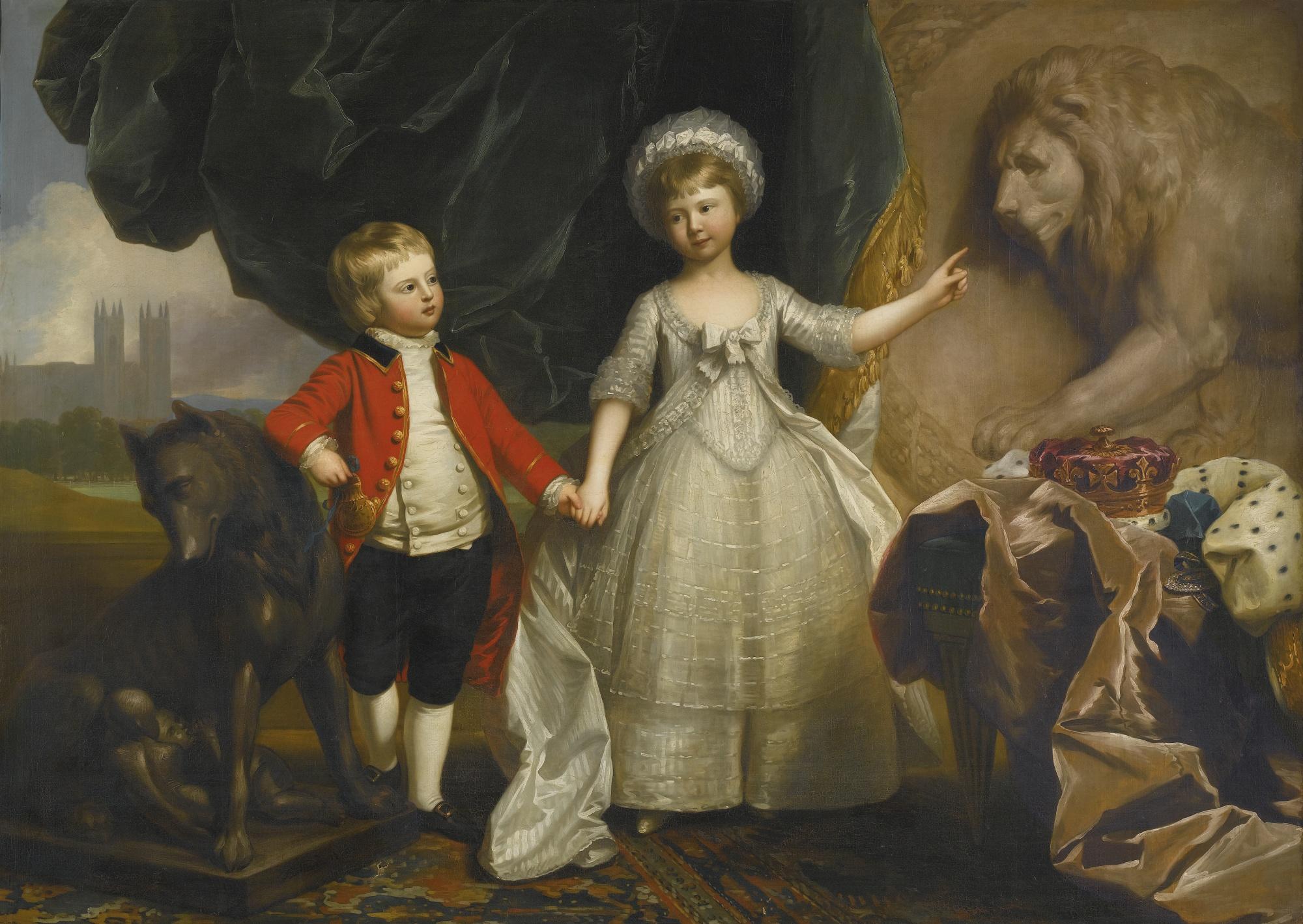 Benjamin West, P.R.A. - Portrait Of  Prince William (1776-1834), Later 2Nd Duke Of Gloucester And Edinburgh, And His Elder Sister, Princess Sophia (1773-1844) Of Gloucester