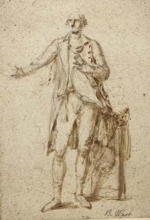 Benjamin West, P.R.A. - Study of A Standing Man, Possibly A Study For Portrait of Lord Camden