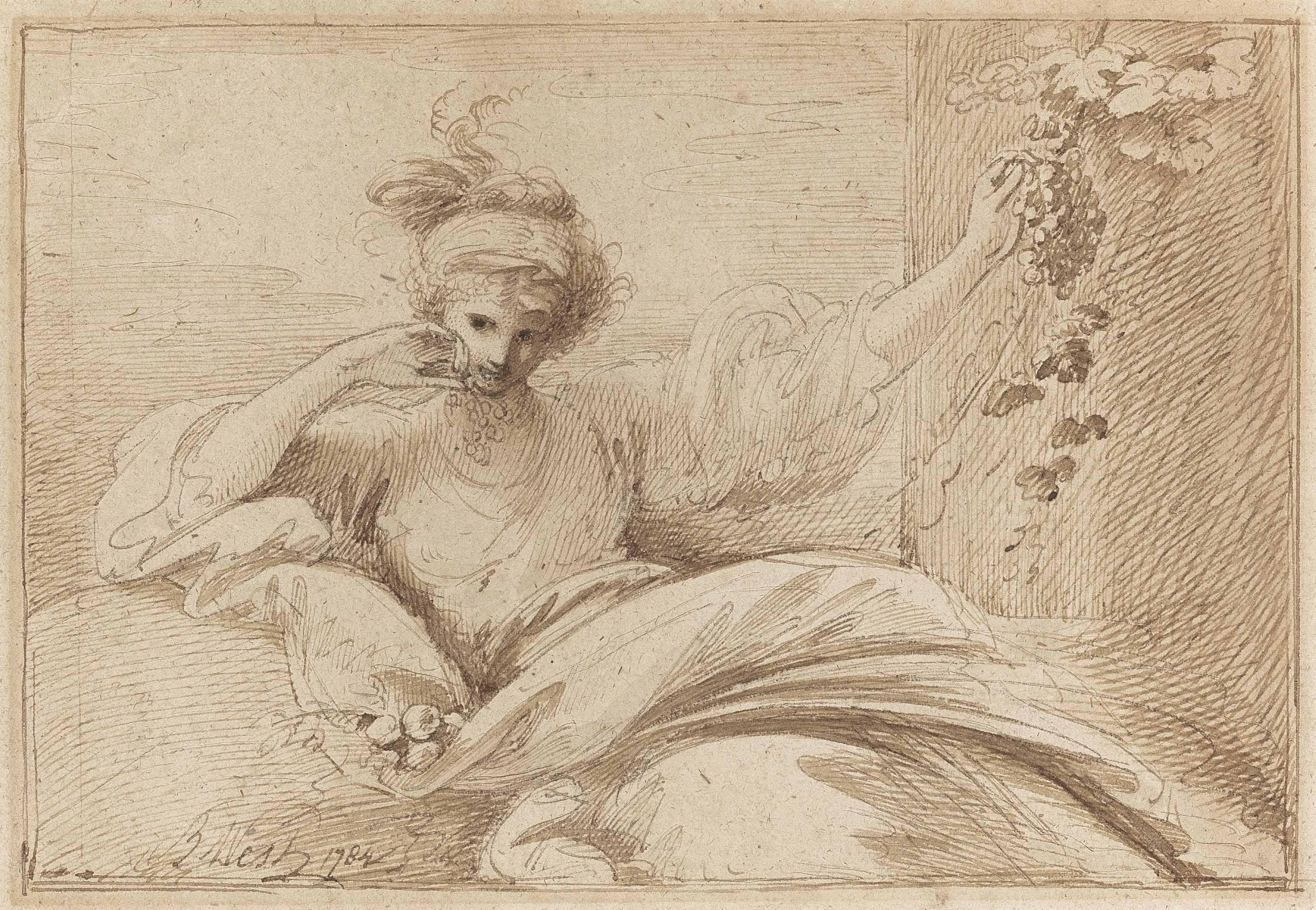 Benjamin West, P.R.A. - Taste (from the series \'The Five Senses\')
