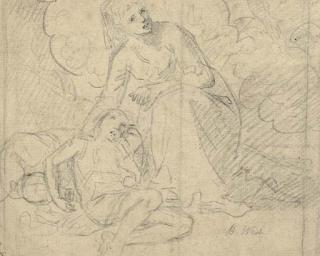 Benjamin West, P.R.A. - Two Studies For \'Hagar And Ishmael (Recto And Verso)
