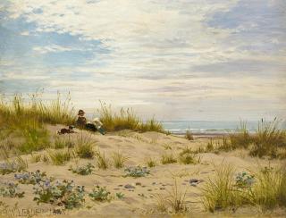 Benjamin William Leader - »A Sandy Shore, New Wales«. Sommertag in den Dünen.