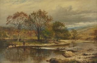 Benjamin Williams Leader, R.A. - A Trout Stream - An Autumn Afternoon On The Llugwy