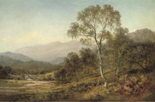 Benjamin Williams Leader, R.A. - Birch Trees On The Hillside Below Capel Curig