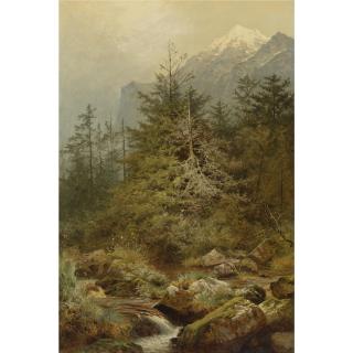 Benjamin Williams Leader, R.A. - British The Valley Of Sweet Waters