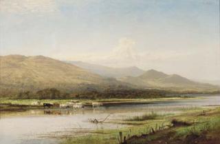 Benjamin Williams Leader, R.A. - Cattle watering, Derwentwater