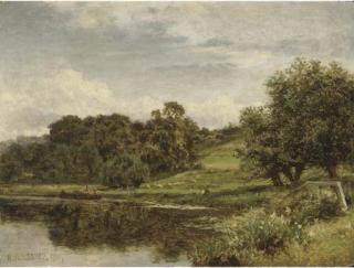 Benjamin Williams Leader, R.A. - On the Thames at Shillingford