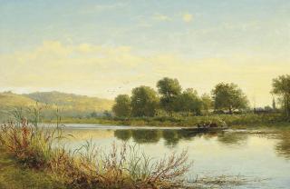 Benjamin Williams Leader, R.A. - Streatley on Thames
