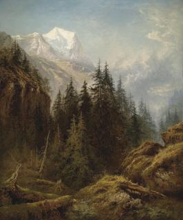 Benjamin Williams Leader, R.A. - The Wetterhorn from above Rosenlaui