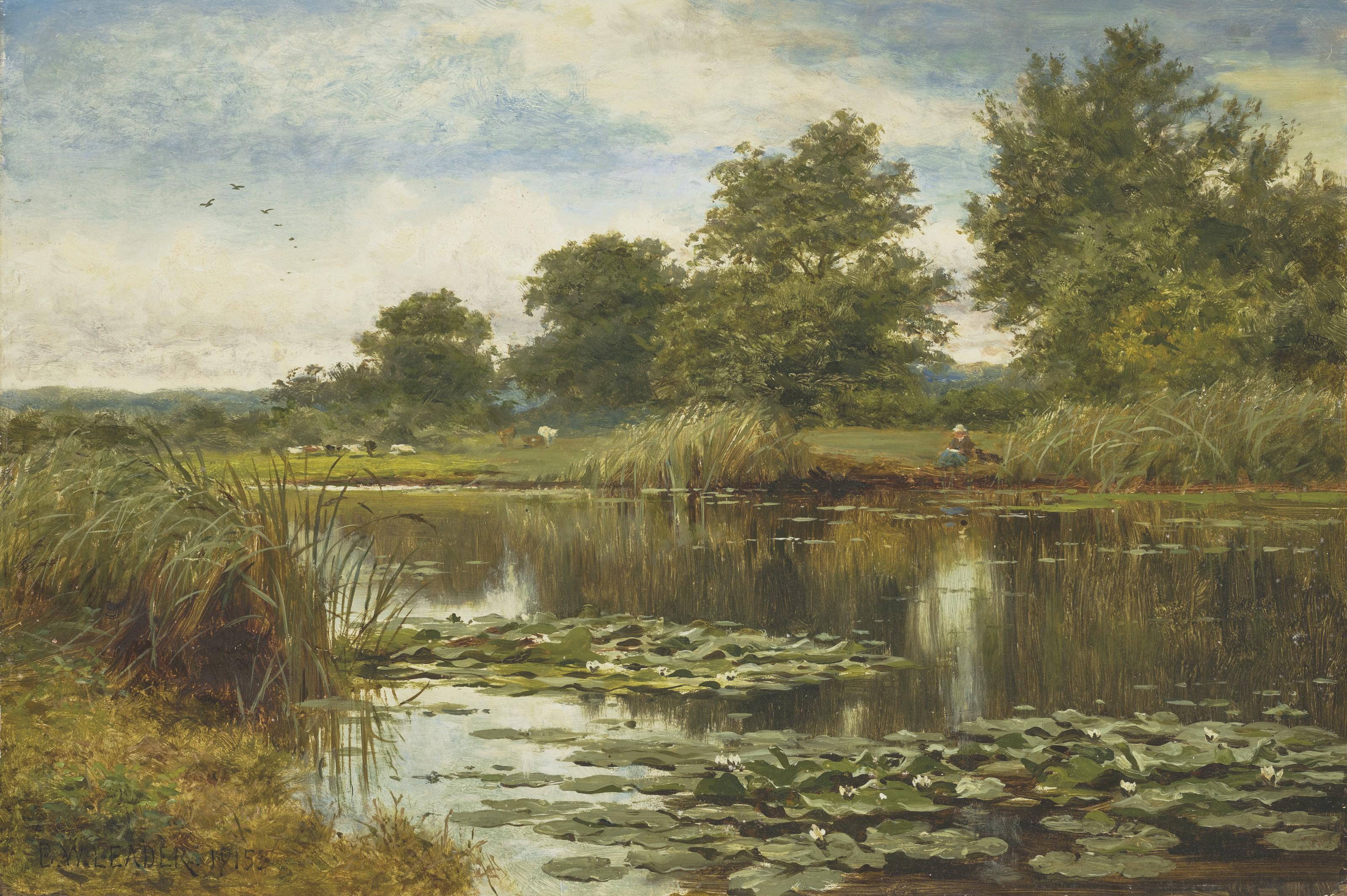 Benjamin Williams Leader, R.A. - Water Lillies