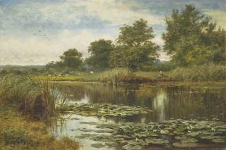 Benjamin Williams Leader, R.A. - Water Lillies