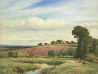 Benjamin Williams Leader, RA - A Fine Summer\'s Day Near Whittington, Worcestershire