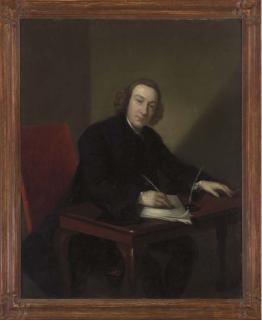 Benjamin Wilson - Portrait of William Pratt, seated half-length, behind a desk with quill pen