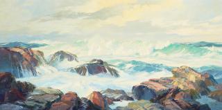 Bennett Bradbury - Turbulent Surf 24 x 48 in. framed 32 1/2 x 56 1/4 in.