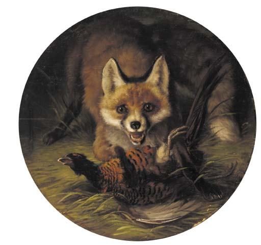 Benno Adam - A fox with a pheasant