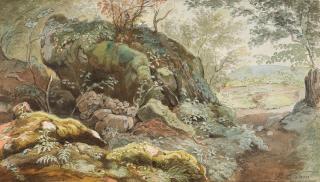 Benno Adam - Felsen im Wald.