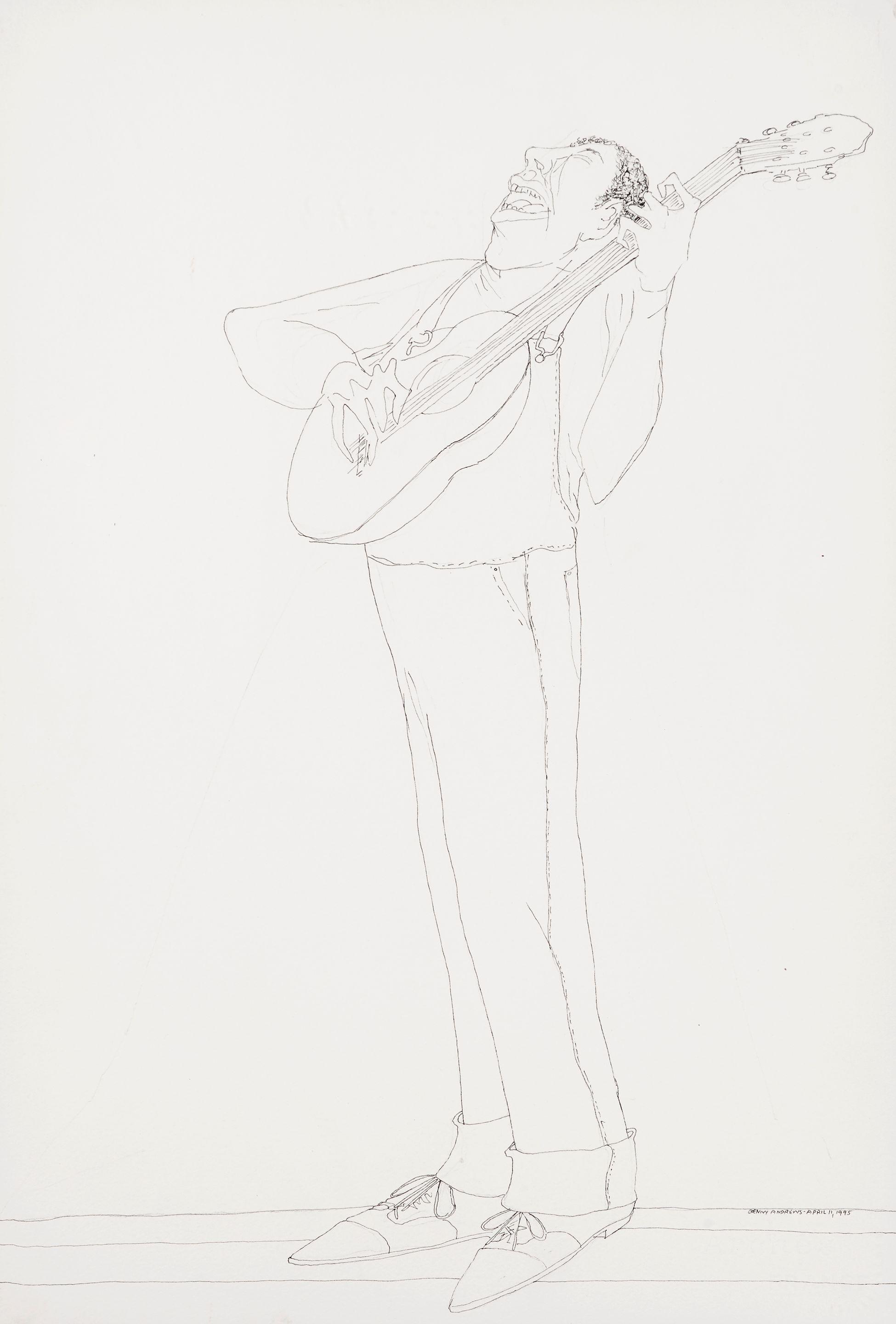 Benny Andrews - Hog Caller\'s Blues (Music Series) sheet size 22 x 15in (55.9 x 38.1cm)